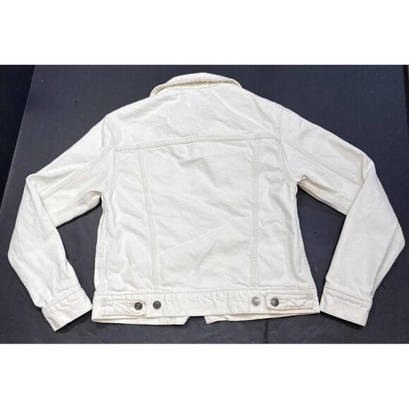 Rails White Denim Jacket Button Front Jean Pockets Lightweight Casual Boho XS - Picture 3 of 15